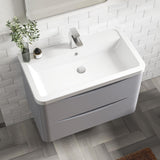 Aquarius Bathrooms Wall Mounted Vanity Unit Aquarius Seren 800mm Wall Mounted Two Drawer Vanity Unit with Basin