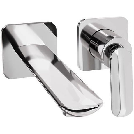 Aquarius Bathrooms Wall Mounted Basin Tap Aquarius  Huck Wall Mounted 2 Hole Basin Mixer Tap