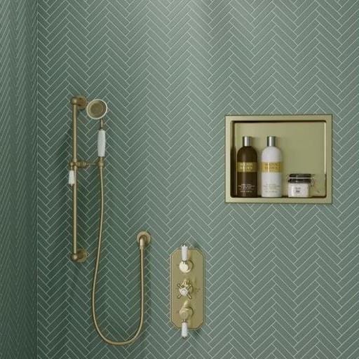 Aquarius Bathrooms Shelf Brushed Brass / 305 x 360mm Aquarius Shower Niche