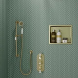 Aquarius Bathrooms Shelf Brushed Brass / 305 x 360mm Aquarius Shower Niche