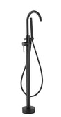 Aquarius Bathrooms Freestanding Bath Filler Matt Black Aquarius RF-Series Floor Standing Bath Shower Mixer with Shower Kit