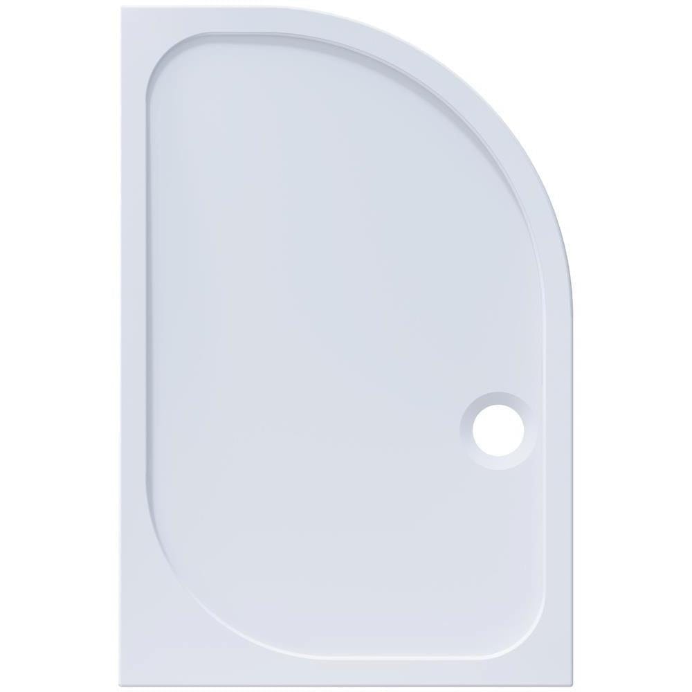 Aquarius Bathrooms Quadrant Shower Tray 1200 x 800mm / Right Aquarius Pluvia 45mm Stone Resin Offset Quadrant Shower Tray
