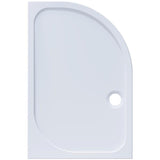 Aquarius Bathrooms Quadrant Shower Tray 1200 x 800mm / Right Aquarius Pluvia 45mm Stone Resin Offset Quadrant Shower Tray