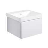 Aquarius Bathrooms Wall Mounted Vanity Unit 500mm / Matt White Aquarius Sophie Wall Hung One Drawer Vanity Unit with 1 Tap Hole Basin