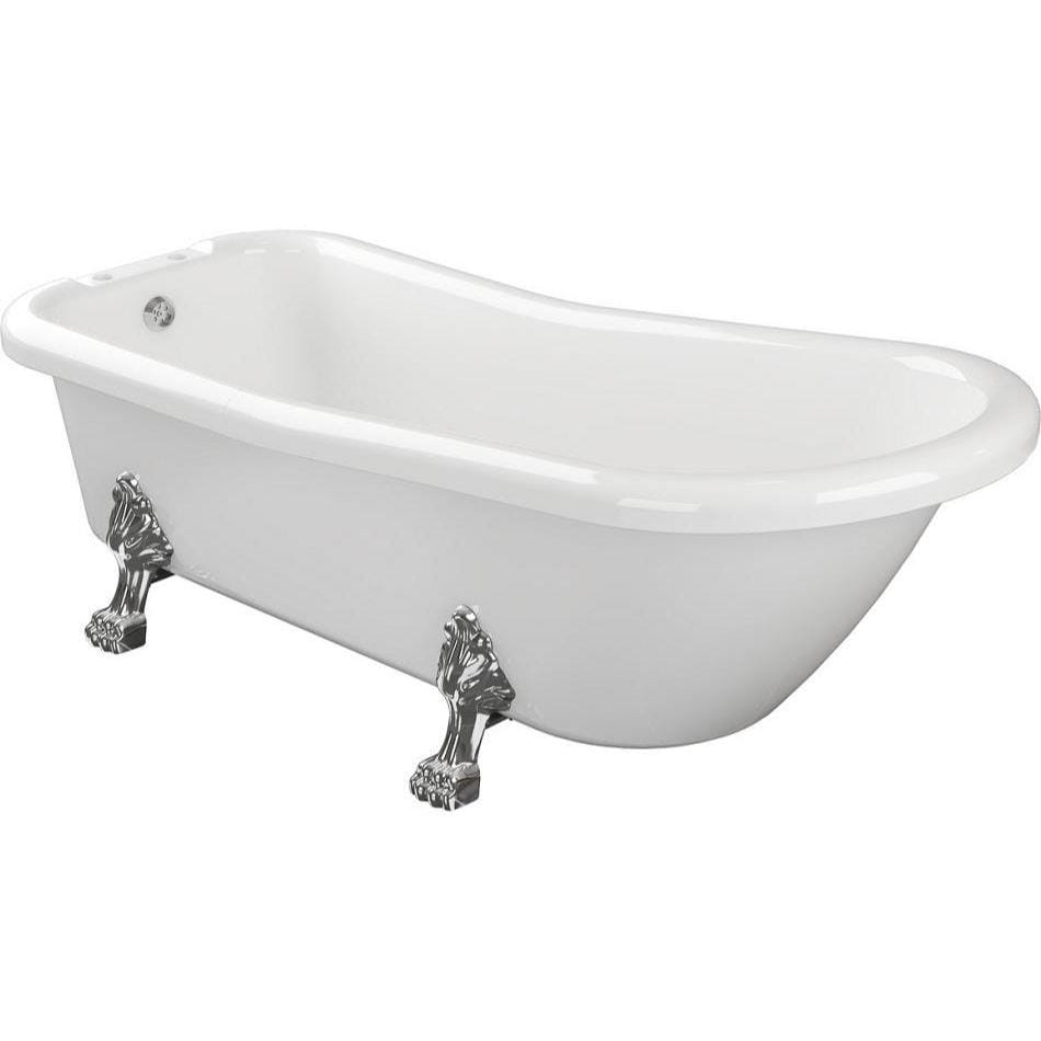 Aquarius Bathrooms Roll Top and Slipper Freestanding Bath Aquarius Timeless Freestanding Slipper Bath with Chrome Lions Paw Feet