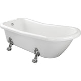 Aquarius Bathrooms Roll Top and Slipper Freestanding Bath Aquarius Timeless Freestanding Slipper Bath with Chrome Lions Paw Feet