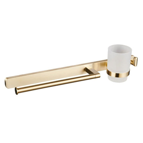 Aquarius Bathrooms Accessory Set Aquarius Auro Towel Ring, Hook and Tumbler Holder Brushed Brass AQAU52442