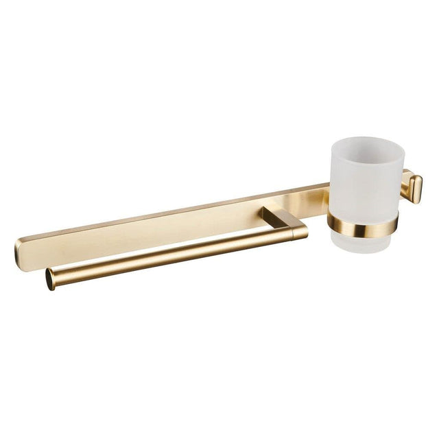 Aquarius Bathrooms Accessory Set Aquarius Auro Towel Ring, Hook and Tumbler Holder Brushed Brass AQAU52442