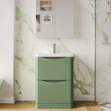 Aquarius Bathrooms Floor Standing Vanity Unit Aquarius Seren 600mm Floor Standing Two Drawer Vanity Unit with Basin