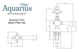 Aquarius Bathrooms Pillar Basin Tap Aquarius Chic Basin Pillar Taps (Pair)