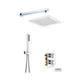 Aquarius Bathrooms Concealed Shower Set Chrome Aquarius RainLux Square 2 Outlet Shower Bundle