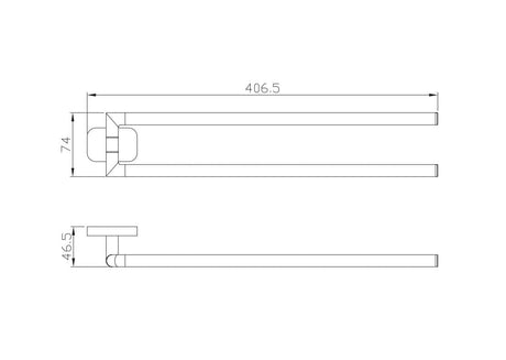 Aquarius Bathrooms Towel Rail Aquarius Auro Double Split Towel Rail Brushed Brass AQAU52456