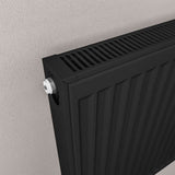 Aquarius Bathrooms Type 21 Aquarius Type 21 Compact Panel Radiator In Matt Black