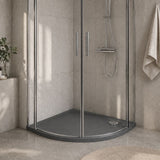 Aquarius Urbano Quadrant 45mm Stone Resin Shower Tray in Slate Grey