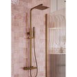 Aquarius Bathrooms Shower Set Aquarius Zanelli Square Exposed Valve Adjustable Shower Set with Shower Head and Handset in Brushed Bronze