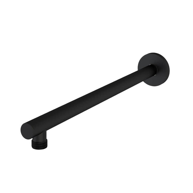 Aquarius Bathrooms Shower Arm Aquarius Modern Round Fixed Over Head Shower Arm Matt Black AQ601014
