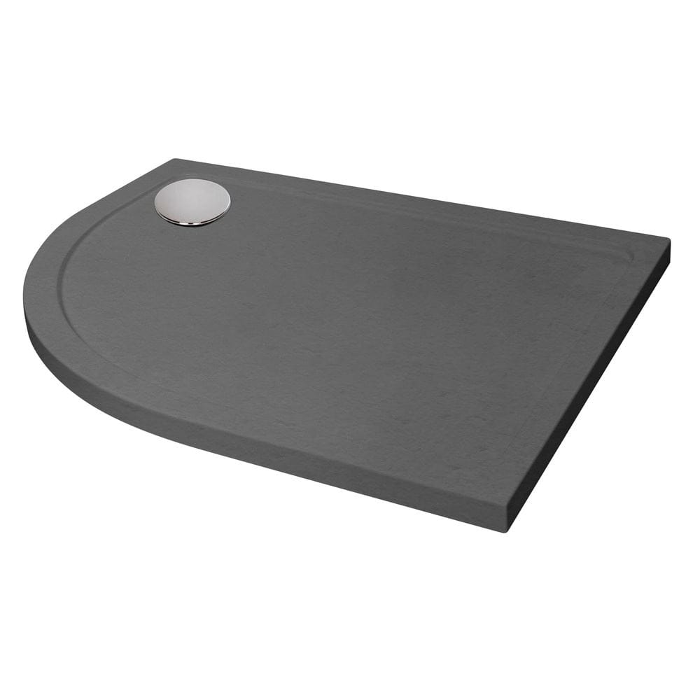 Aquarius Urbano Offset Quadrant 45mm Stone Resin Shower Tray in Slate Grey