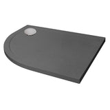 Aquarius Urbano Offset Quadrant 45mm Stone Resin Shower Tray in Slate Grey