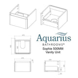 Aquarius Wall Mounted Vanity Unit Aquarius Sophie Vanity Unit with 1 Taphole Basin