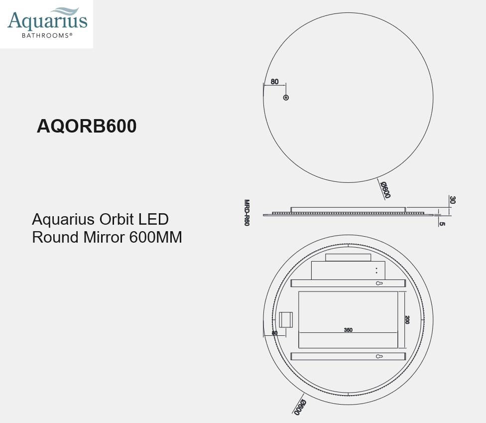 Aquarius Orbit LED Illuminated Round Mirror