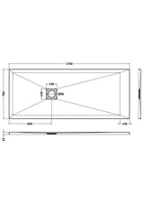 Aquarius Bathrooms Rectangle Shower Tray 1700x700mm Aquarius Urbano Slimline 33mm Slate Effect Rectangular Stone Resin Shower Tray in Grey Slate