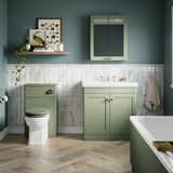 Aquarius Bathrooms Floor Standing Vanity Unit Green / 3 Aquarius Leighton 800mm Floor Standing Two Door Vanity Unit with Basin