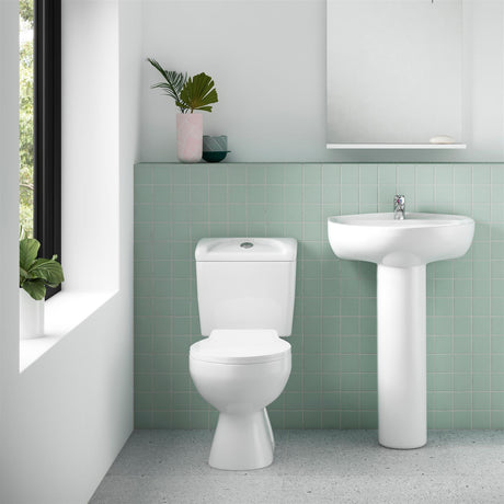 Aquarius Bathrooms Close Coupled Toilet Aquarius Sydney Rimless Open Back Close Coupled Toilet with Seat