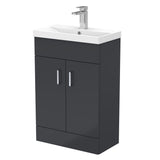 Aquarius Cloakroom Vanity Unit Aquarius Hoban 550mm Compact Floor Standing 2 Door Cloakroom Vanity Unit with 1 Tap Hole Basin