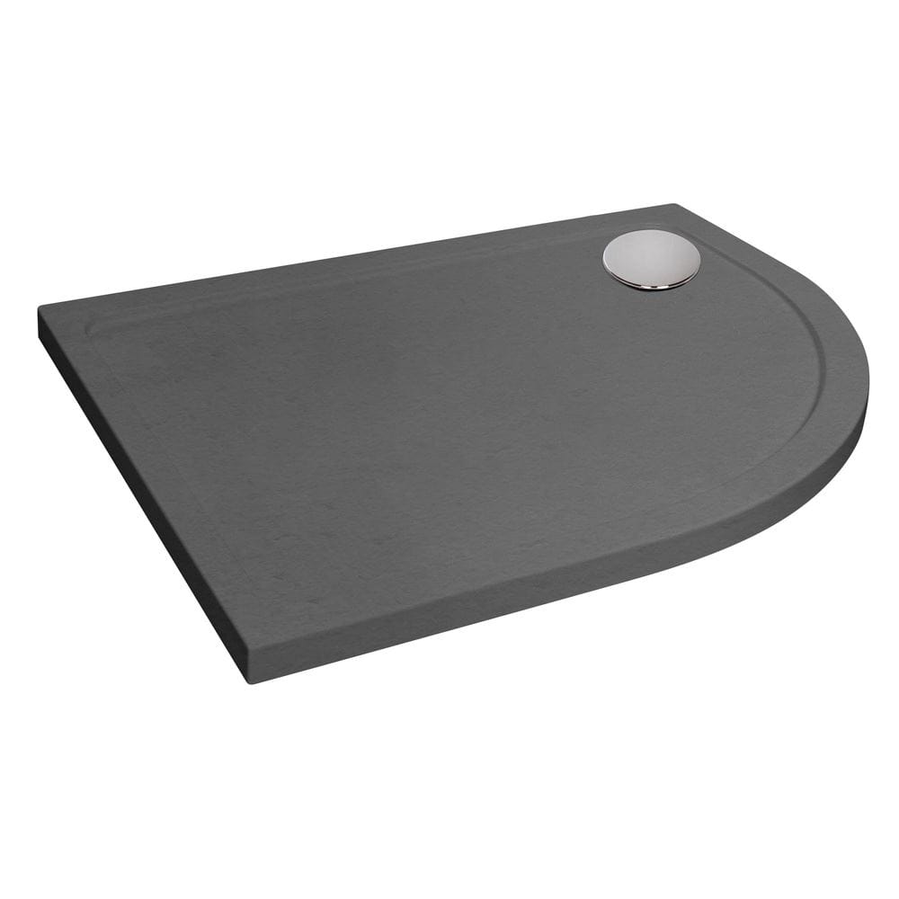 Aquarius Bathrooms Quadrant Shower Tray 900x760mm / Right Hand Aquarius Urbano Offset Quadrant 45mm Stone Resin Shower Tray in Slate Grey