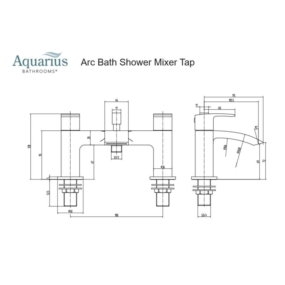 Aquarius Bathrooms Bath Shower Mixer Aquarius Arc Bath Shower Mixer Tap with Shower Kit
