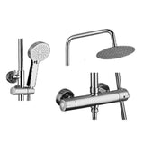 Aquarius Bathrooms Bar Shower Kit Aquarius RainLux Eco Round Adjustable Exposed Bar Shower System