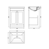 Aquarius Bathrooms Floor Standing Vanity Unit Aquarius Leighton 500mm Floor Standing Two Door Vanity Unit with Basin