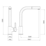 Aquarius Bathrooms Kitchen Tap Aquarius TrueCook Series 3 Single Lever Kitchen Mixer in Brushed Gold