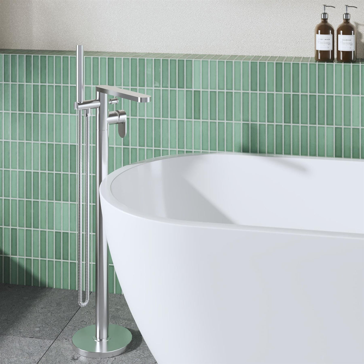 Aquarius Bathrooms Freestanding Bath Filler Chrome Aquarius Deco Freestanding Bath Shower Mixer with Kit and Waste