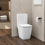 Aquarius Bathrooms Close Coupled Toilet Aquarius JF-Series Rimless Comfort Height Open Back C/C Pan, Cistern and Soft Close Seat