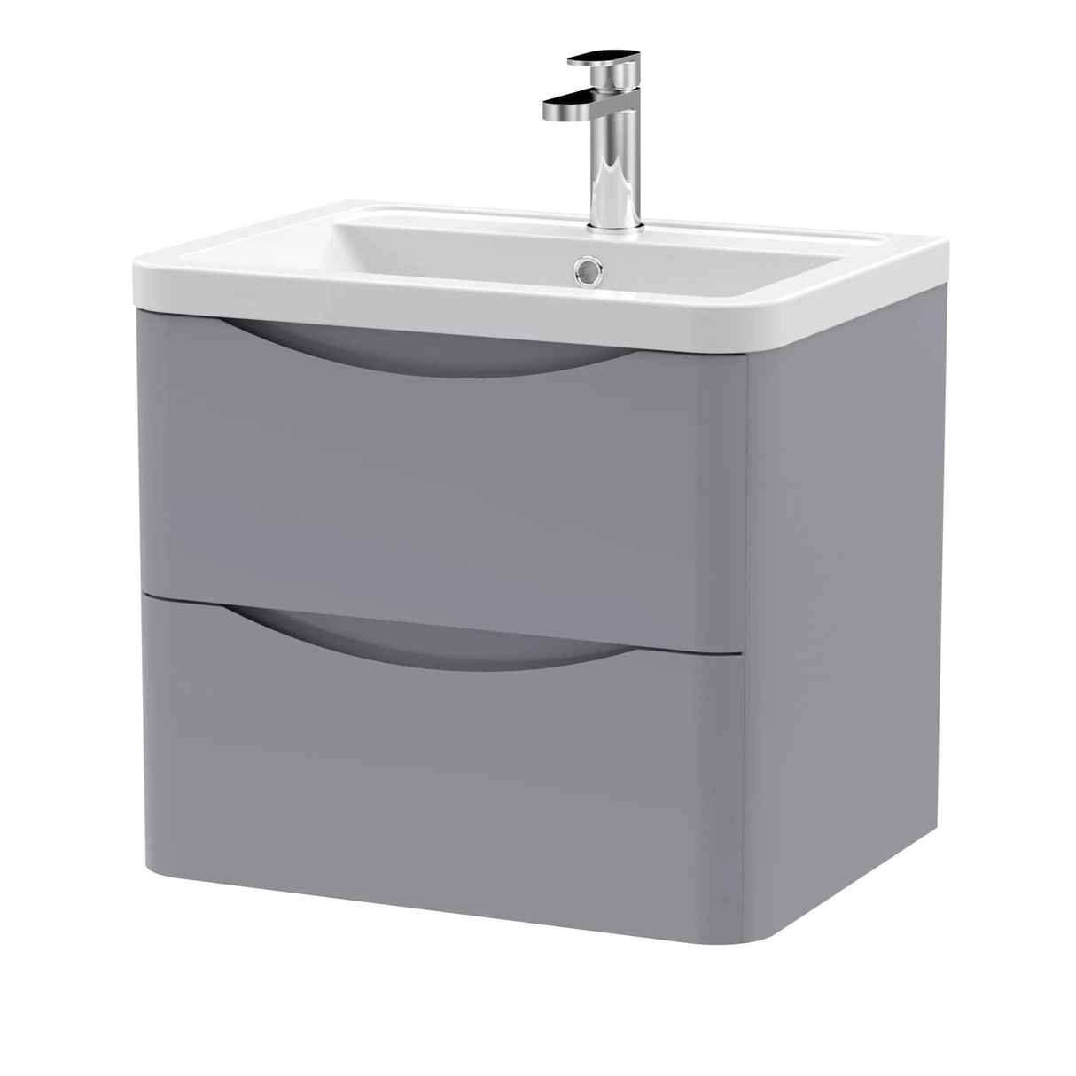Aquarius Bathrooms Wall Mounted Vanity Unit Aquarius Seren 600mm Wall Mounted Two Drawer Vanity Unit with Basin