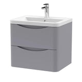 Aquarius Bathrooms Wall Mounted Vanity Unit Aquarius Seren 600mm Wall Mounted Two Drawer Vanity Unit with Basin
