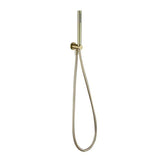 Aquarius Bathrooms Shower Handset Brushed Brass Aquarius RainLux Integrated Outlet Round Handheld Shower Kit