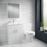 Aquarius Bathrooms Close Coupled Toilet Aquarius Solace Semi Flush to Wall Close Coupled Toilet with Soft Close Quick Release Seat