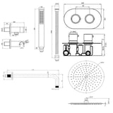 Aquarius Bathrooms Concealed Shower Set Aquarius RainLux Round 2 Outlet Shower Set with Shower Head and Single Function Handset