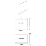 Aquarius Bathrooms Bath Panel Aquarius Halite Waterproof End Bath Panel in White Gloss