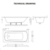 Aquarius Bathrooms Single Ended Bath 1800 x 800 Aquarius Agar Single Ended Standard Bath