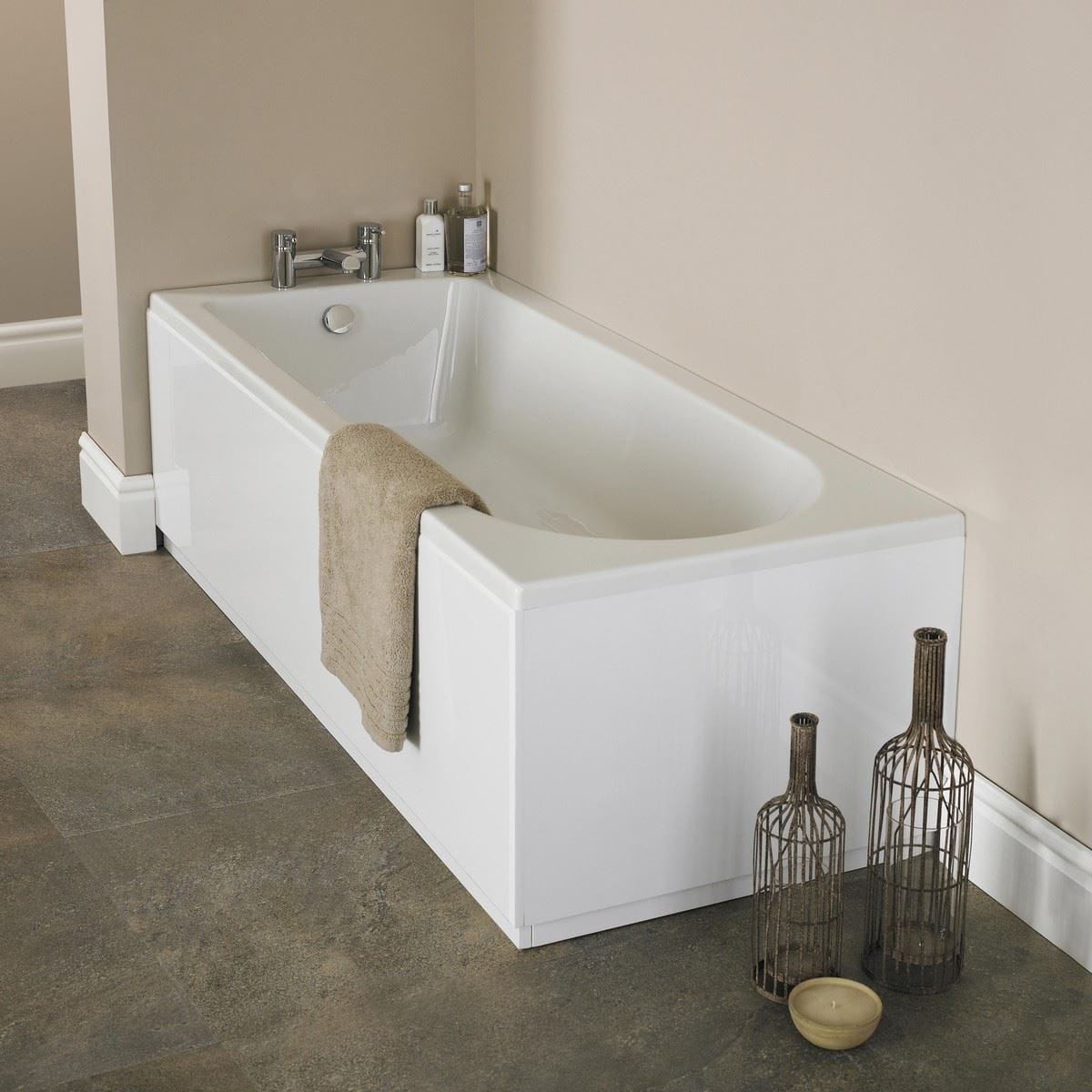 Aquarius Bathrooms Single Ended Bath 1700 x 750mm Aquarius Elter Single Ended Bath With Legs Set