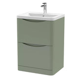 Aquarius Bathrooms Floor Standing Vanity Unit Aquarius Seren 600mm Floor Standing Two Drawer Vanity Unit with Basin