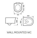 Aquarius K-Series Rimless Wall Hung Toilet with Soft Close Seat