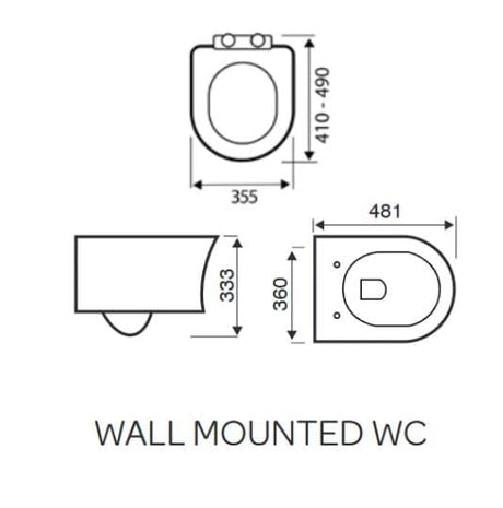 Aquarius Bathrooms Wall Hung Toilet Aquarius K-Series Rimless Wall Hung Toilet and Soft Close Seat AQKS539