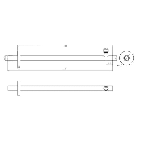 Aquarius Bathrooms Fixed Shower Arm Aquarius Modern Round Fixed Overhead Shower Arm