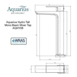 Aquarius Hydro Tall Mono Basin Mixer Tap