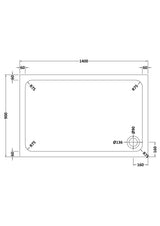 Aquarius Bathrooms Rectangle Shower Tray 1400x900mm Aquarius Urbano Rectangular 45mm Stone Resin Shower Tray in White