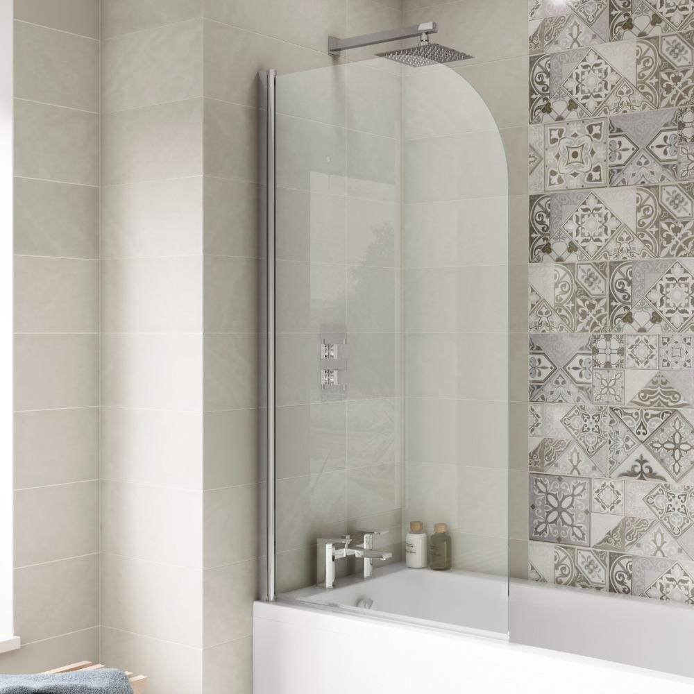 Aquarius LevAqua Curved 6mm Hinged Bath Screen 1400 x 800mm